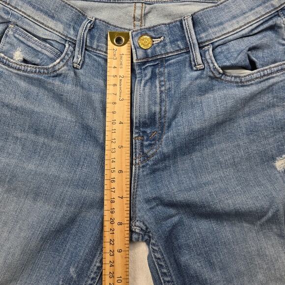 Mother The Rascal Slit Step Shake Well Wash Jeans Blue Cotton Size 25 (26x27) - Picture 9 of 12